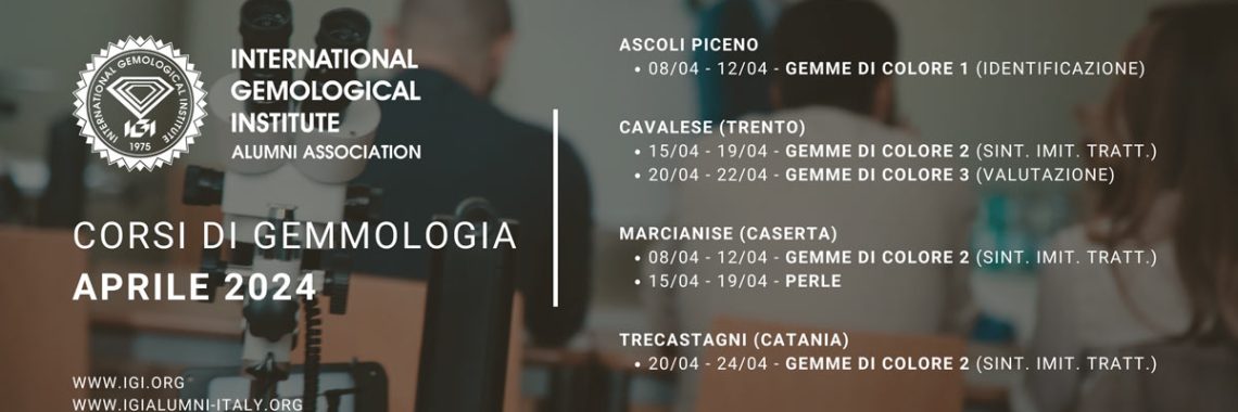calendario corsi di gemmologia aprile 2024