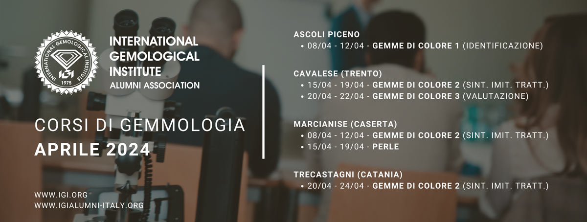 calendario corsi di gemmologia aprile 2024