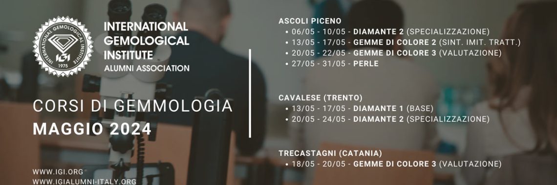 calendario corsi di gemmologia maggio 2024